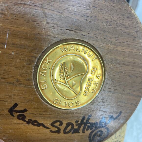 Vtg Kustom Kraft Black Walnut Spinning Serving Tray Mid Century Mod 2 Bowls - Picture 4 of 9